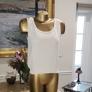 White Sleeveless Knit Top